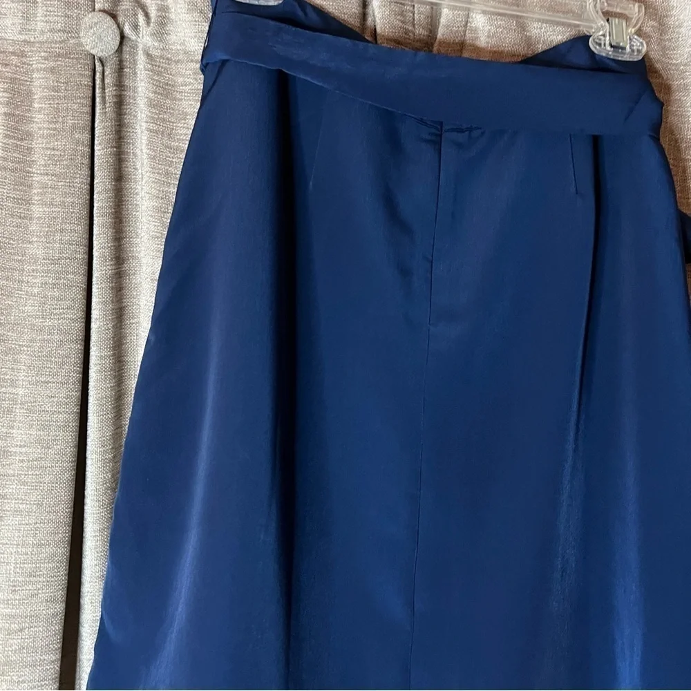 NWT Paris Sunday Blue Faux Tie Waist A Line Mini Skirt Size 8